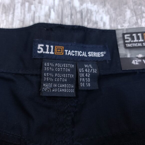 5.11 Tactical Pants Mens 42x32 Navy Taclite Ripstop Jean Cut Mid Rise Straight - Picture 7 of 9